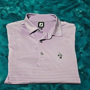 FootJoy Mens Purple Striped Golf Polo Shirt Short Sleeve FJ Athletic Top  XXL‎